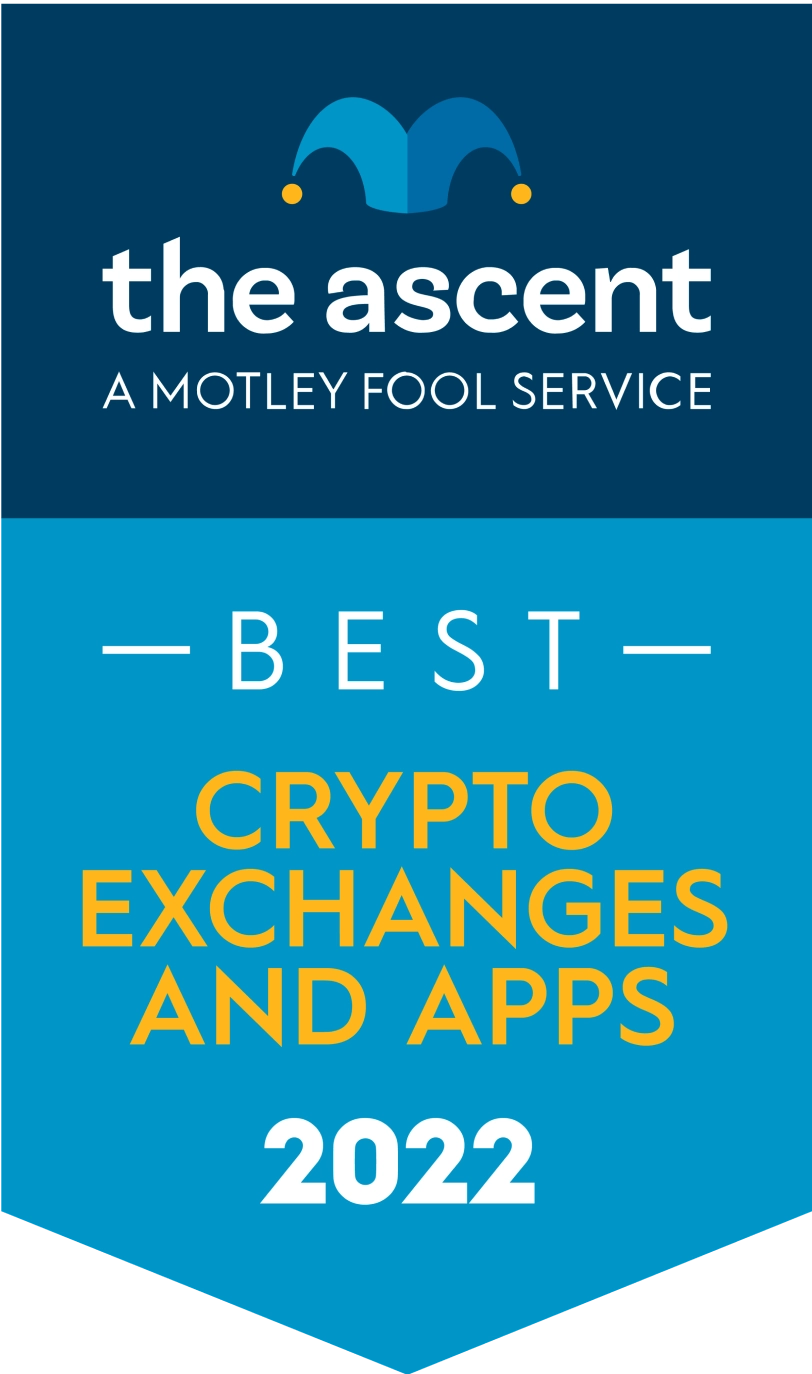 Insignia del Mejor intercambio de criptomonedas de The Ascent 2022