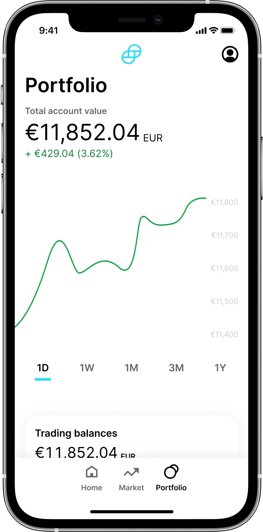 Aplicación móvil de Gemini Exchange