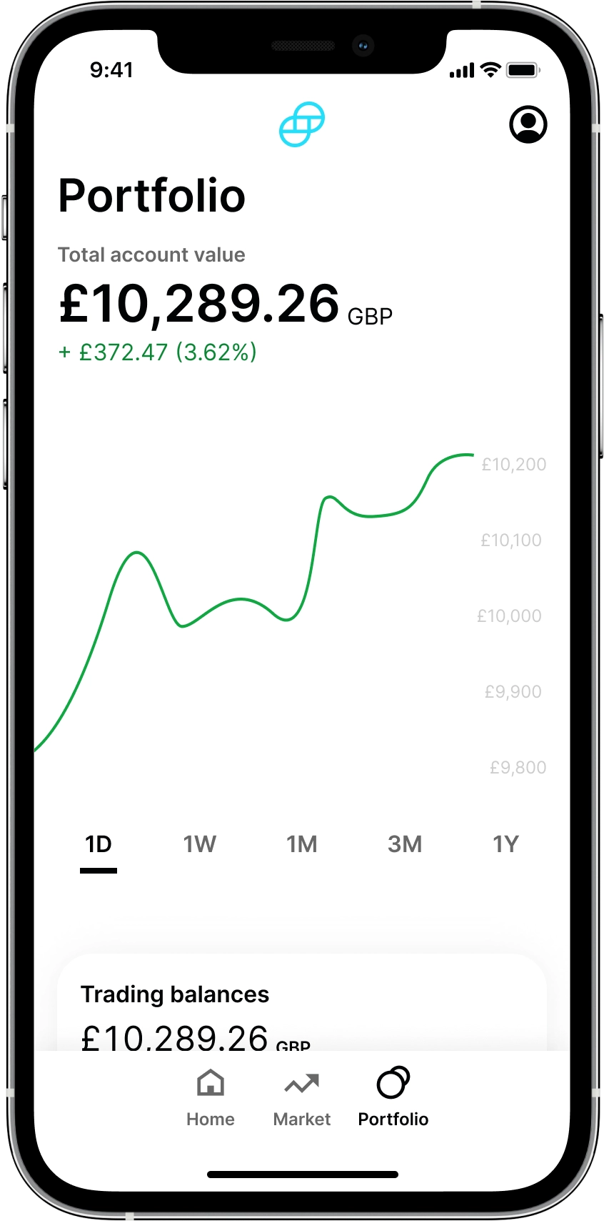 Aplicación móvil de Gemini Exchange